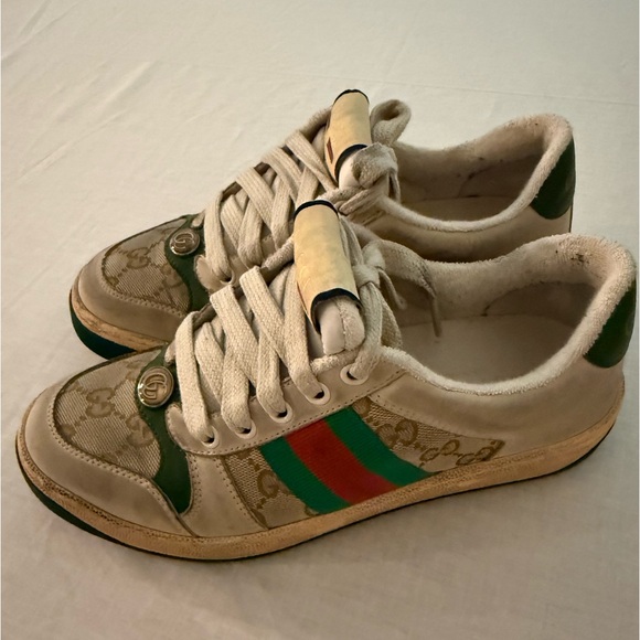 GUCCI WOMEN'S SCREENER LEATHER SNEAKER - Picture 1 of 10